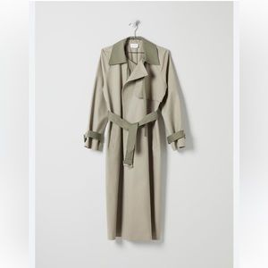 NWT Who What Wear Collection Clare Trench Coat With Contrast Collar